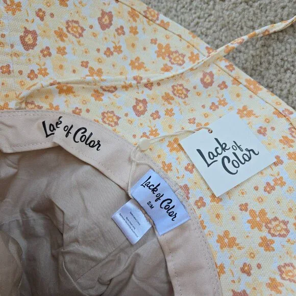 NWT Lack of Color Holiday Sun Hat Peach Bloom Cotton Bucket - Picture 3 of 3